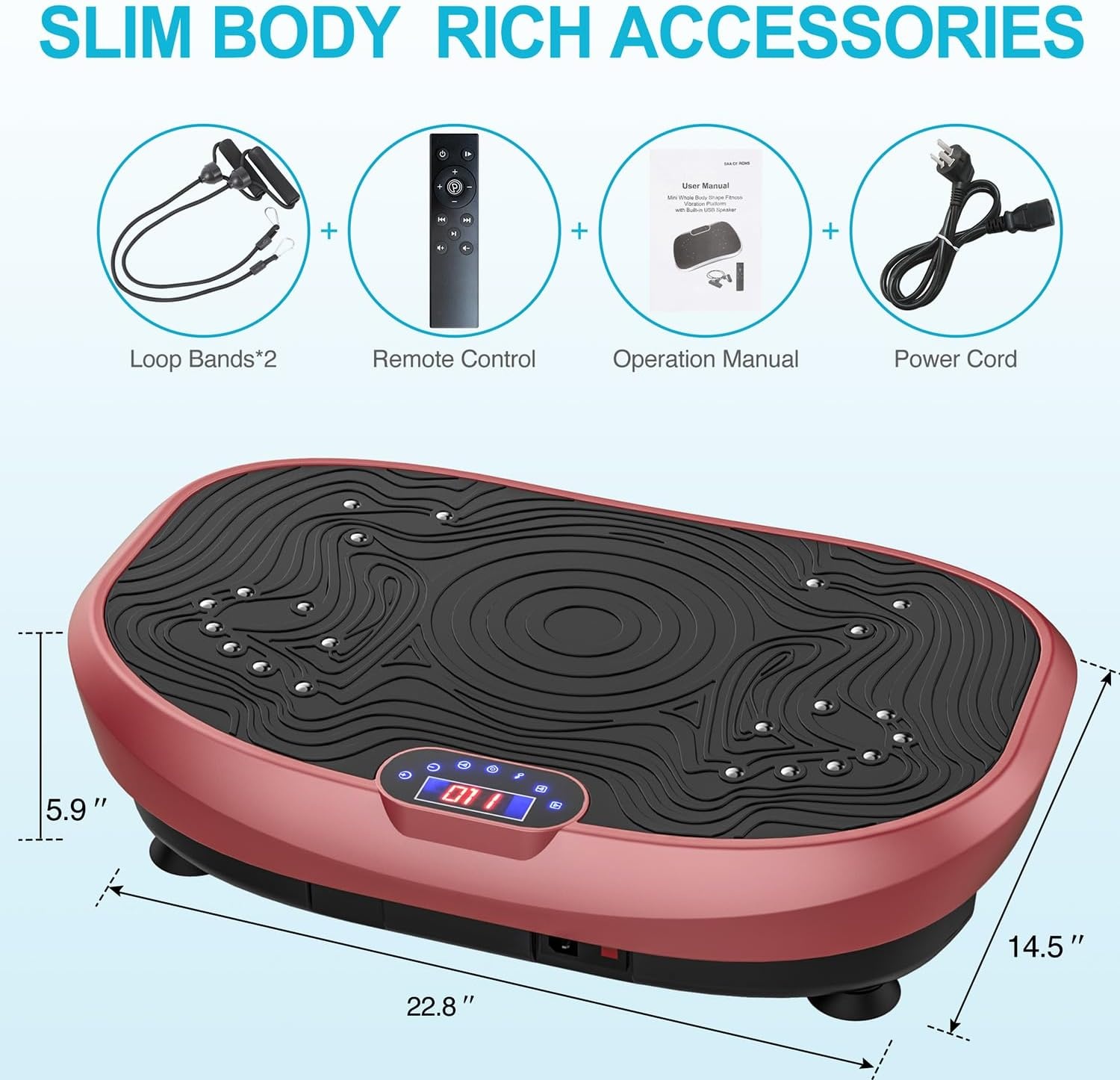 image:imageVibration Plate Exercise Machine Whole Body Workout Music Vibrate Fitness Platform Lymphatic Drainage Machine for Weight Loss Shaping Toning Wellness Home Gyms WorkoutBOATPINK