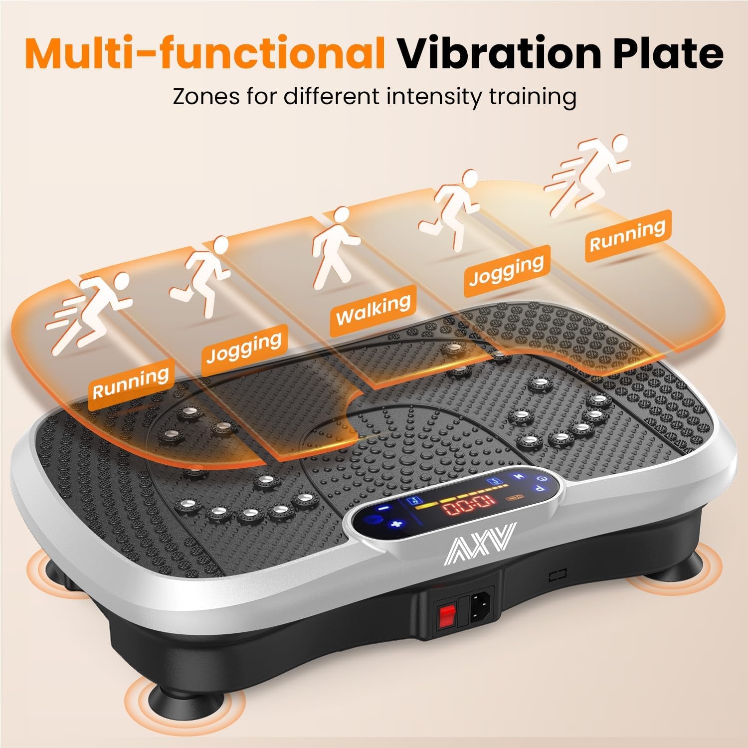 image:imageVibration Plate Fitness Platform Exercise Machine Vibrating Shaking Full Body Shaker Workout Vibrate Stand Shake Board Sport for Weight Loss Fat Burner for Gym Home OfficeSLIMSILVER