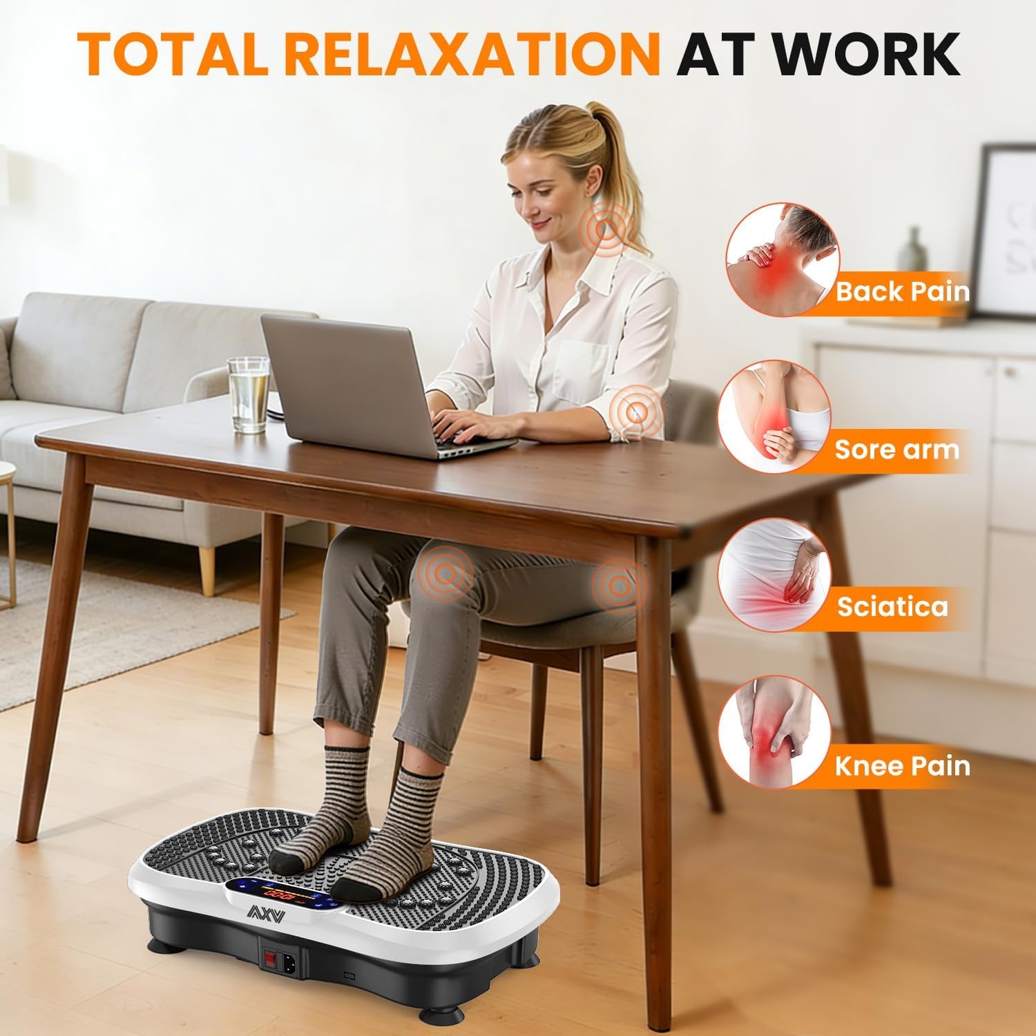 image:imageVibration Plate Fitness Platform Exercise Machine Vibrating Shaking Full Body Shaker Workout Vibrate Stand Shake Board Sport for Weight Loss Fat Burner for Gym Home OfficeSLIMWHITE