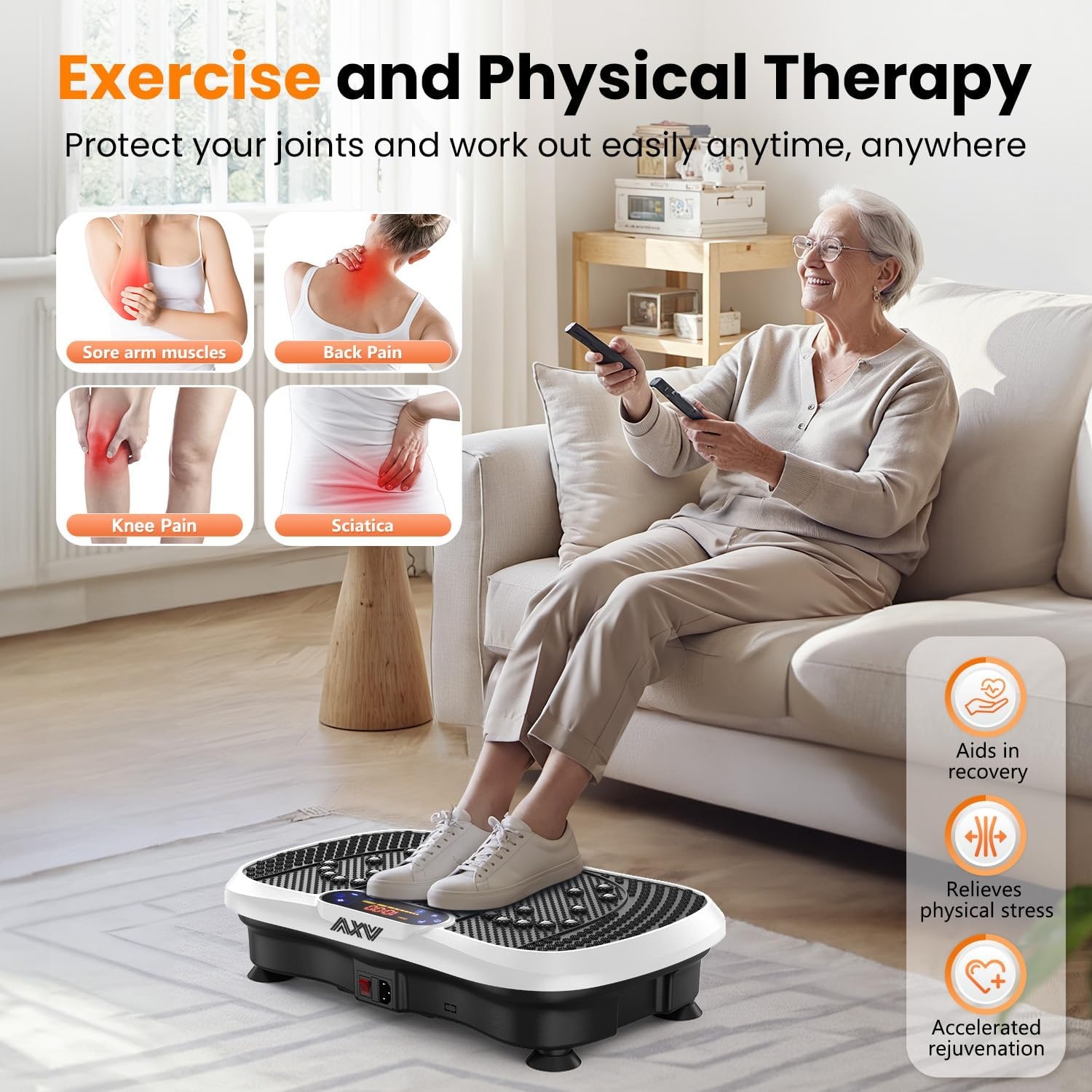image:imageVibration Plate Fitness Platform Exercise Machine Vibrating Shaking Full Body Shaker Workout Vibrate Stand Shake Board Sport for Weight Loss Fat Burner for Gym Home OfficeSLIMWHITE