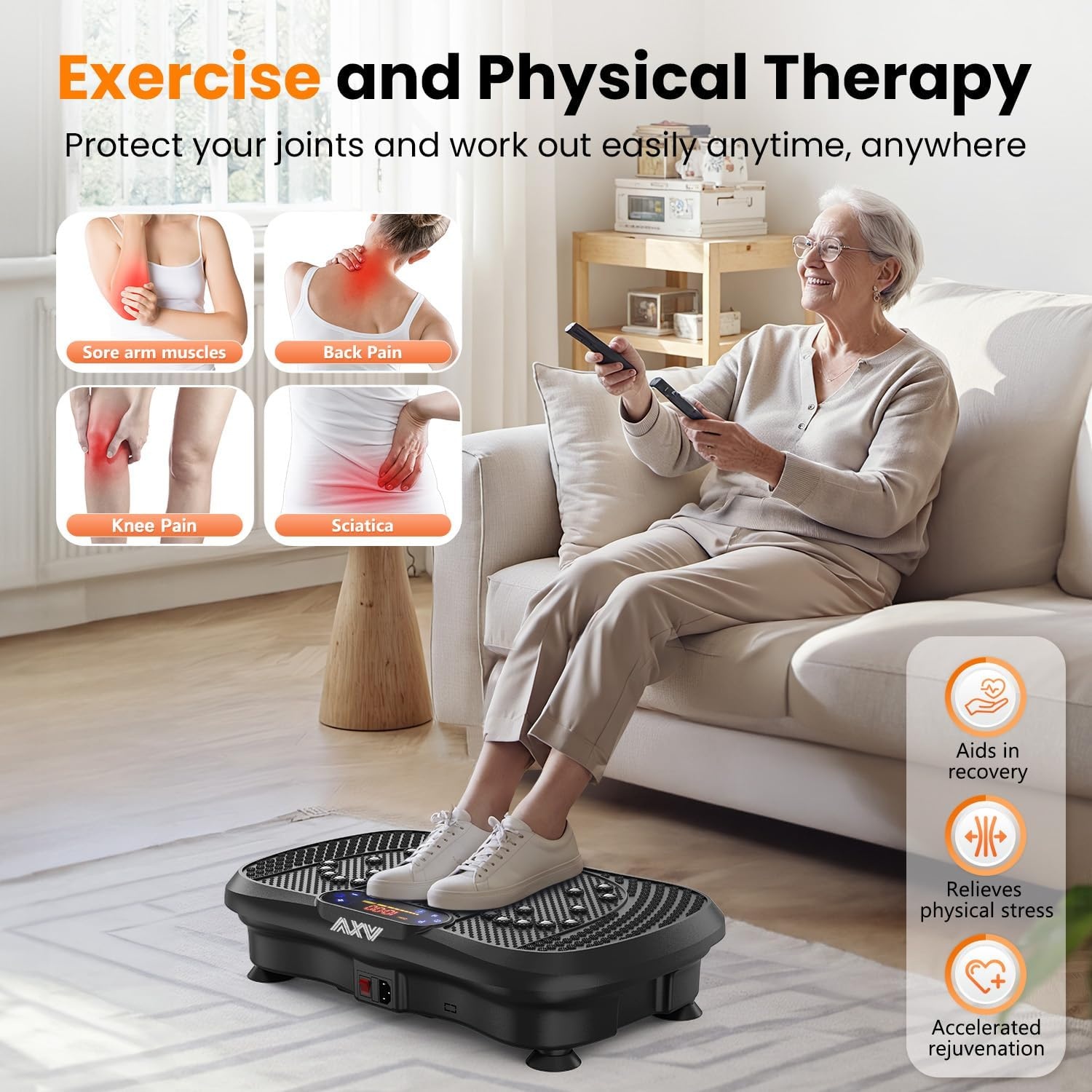 image:imageVibration Plate Fitness Platform Exercise Machine Vibrating Shaking Full Body Shaker Workout Vibrate Stand Shake Board Sport for Weight Loss Fat Burner for Gym Home OfficeSLIMDEEPBLACK