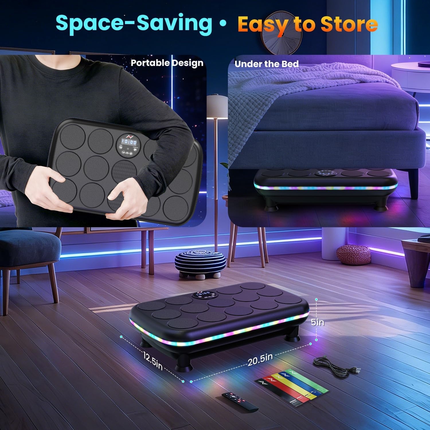 image:imageVibration Plate Fitness Platform Exercise Machine Vibrating Shaking Full Body Shaker Workout Vibrate Stand Shake Board Sport for Weight Loss Fat Burner for Gym Home OfficeASTROLABEBLACK