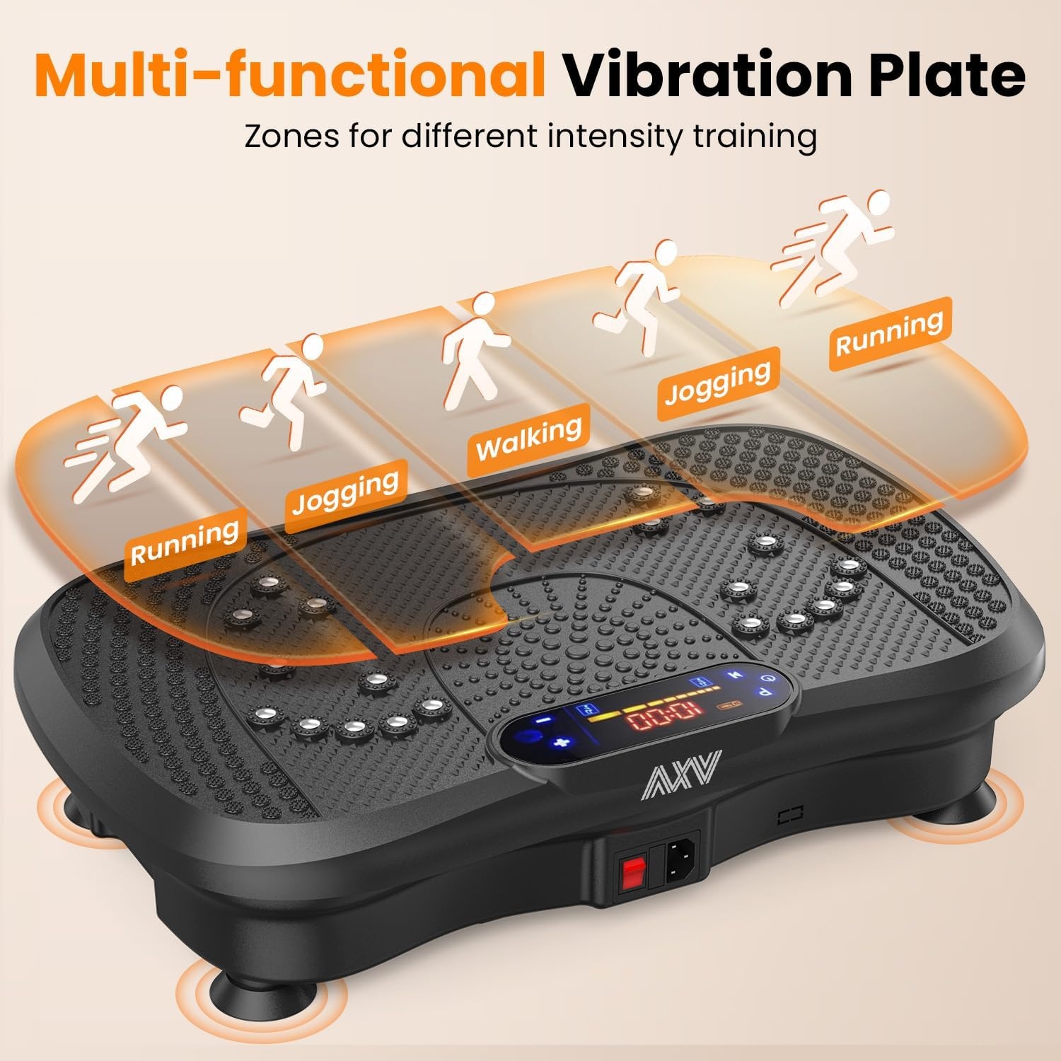 image:imageVibration Plate Fitness Platform Exercise Machine Vibrating Shaking Full Body Shaker Workout Vibrate Stand Shake Board Sport for Weight Loss Fat Burner for Gym Home OfficeSLIMDEEPBLACK