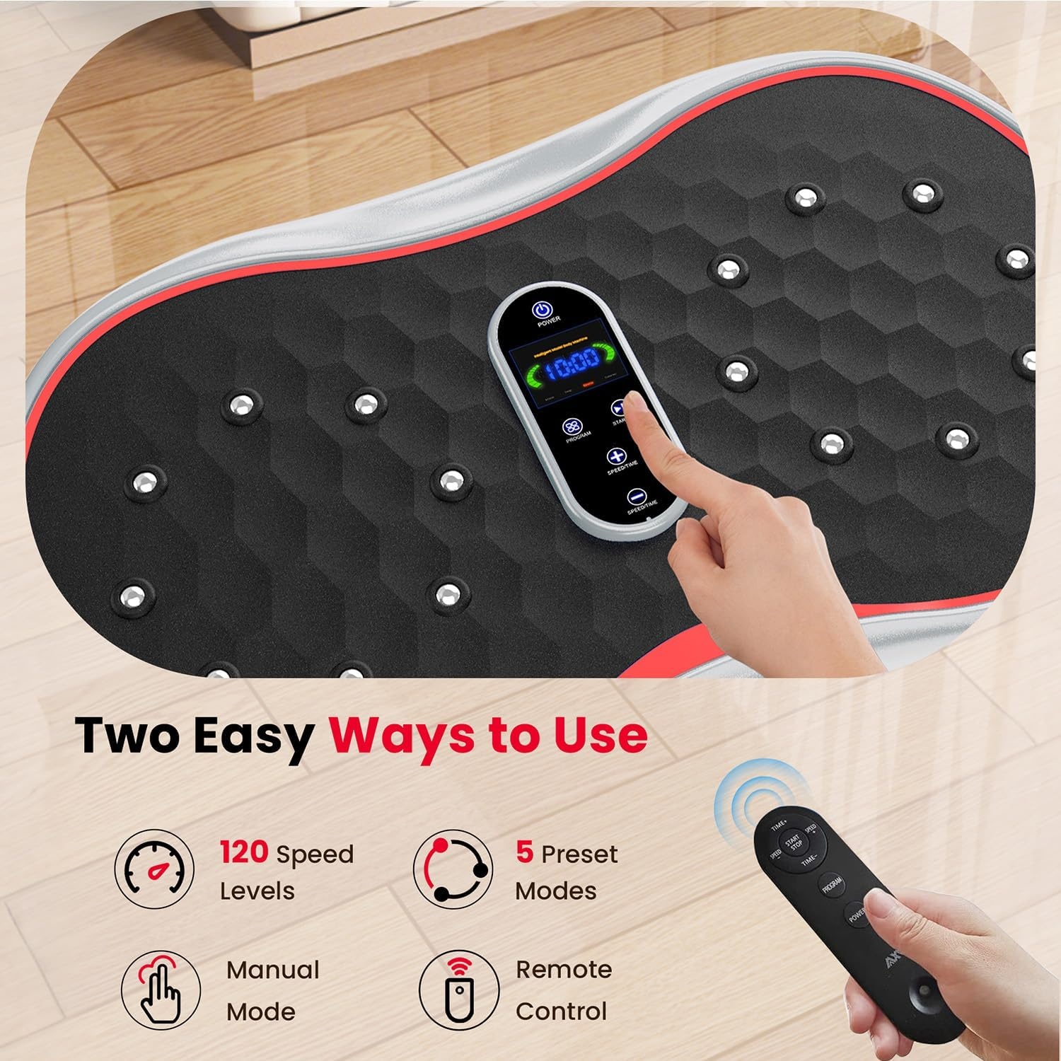 image:imageVibration Plate Fitness Platform Exercise Machine Vibrating Shaking Full Body Shaker Workout Vibrate Stand Shake Board Sport for Weight Loss Fat Burner for Gym Home OfficeROUNDSILVER