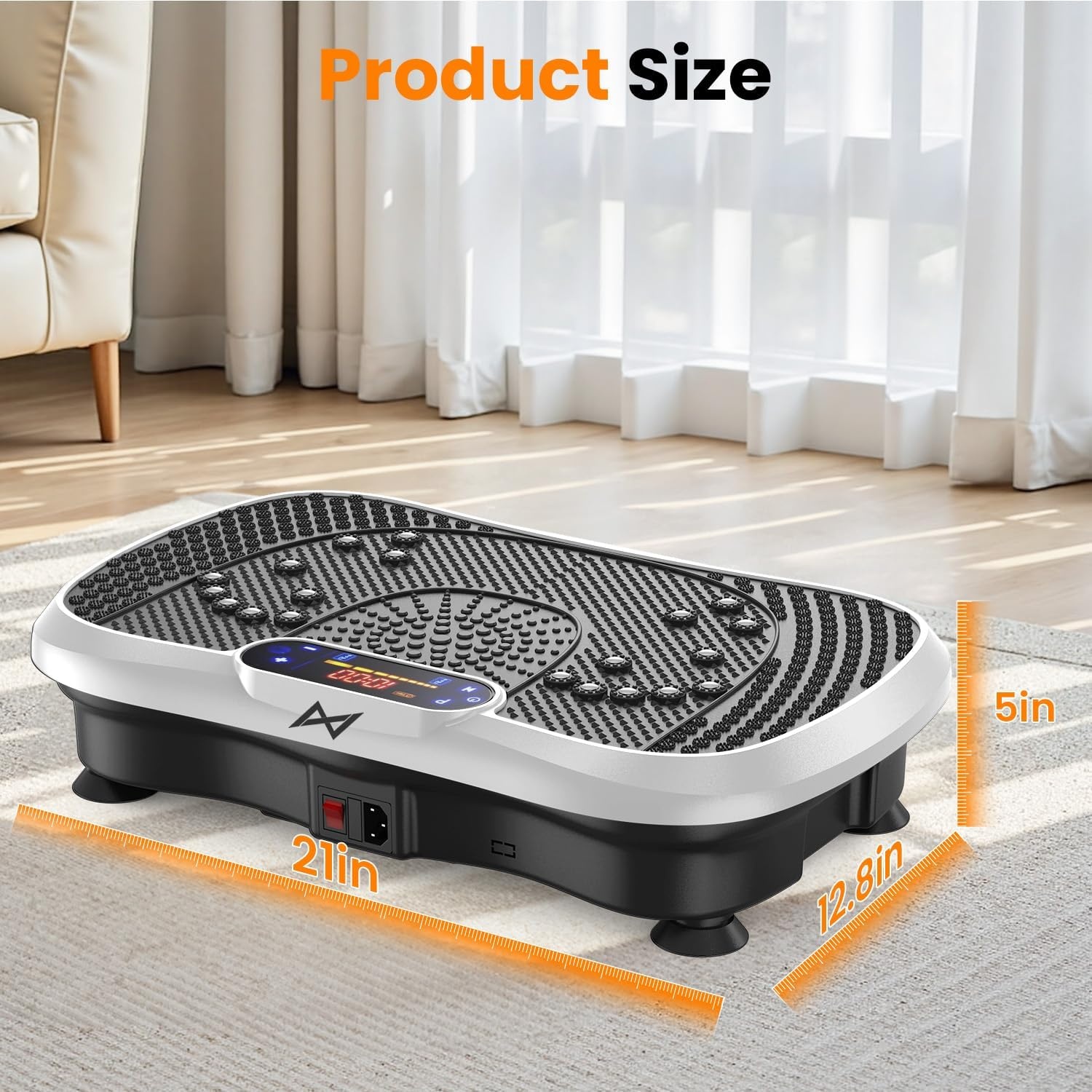 image:imageVibration Plate Fitness Platform Exercise Machine Vibrating Shaking Full Body Shaker Workout Vibrate Stand Shake Board Sport for Weight Loss Fat Burner for Gym Home OfficeBTPROWHITE