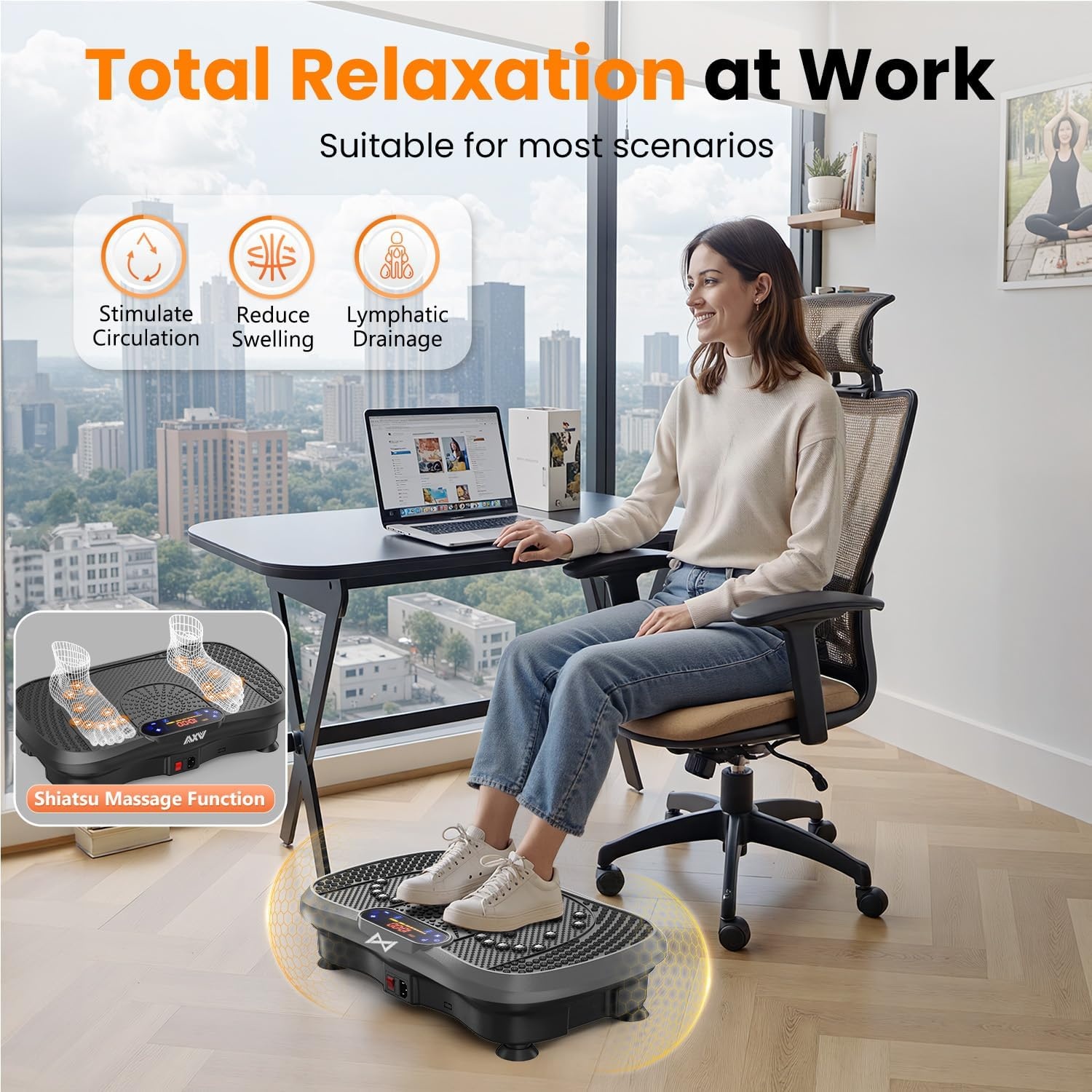image:imageVibration Plate Fitness Platform Exercise Machine Vibrating Shaking Full Body Shaker Workout Vibrate Stand Shake Board Sport for Weight Loss Fat Burner for Gym Home OfficeBTPROGRAY