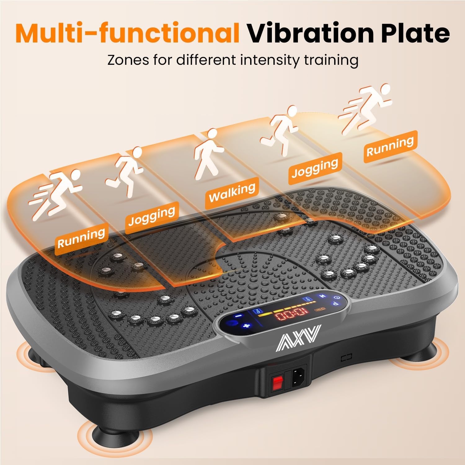 image:imageVibration Plate Fitness Platform Exercise Machine Vibrating Shaking Full Body Shaker Workout Vibrate Stand Shake Board Sport for Weight Loss Fat Burner for Gym Home OfficeSLIMGRAY