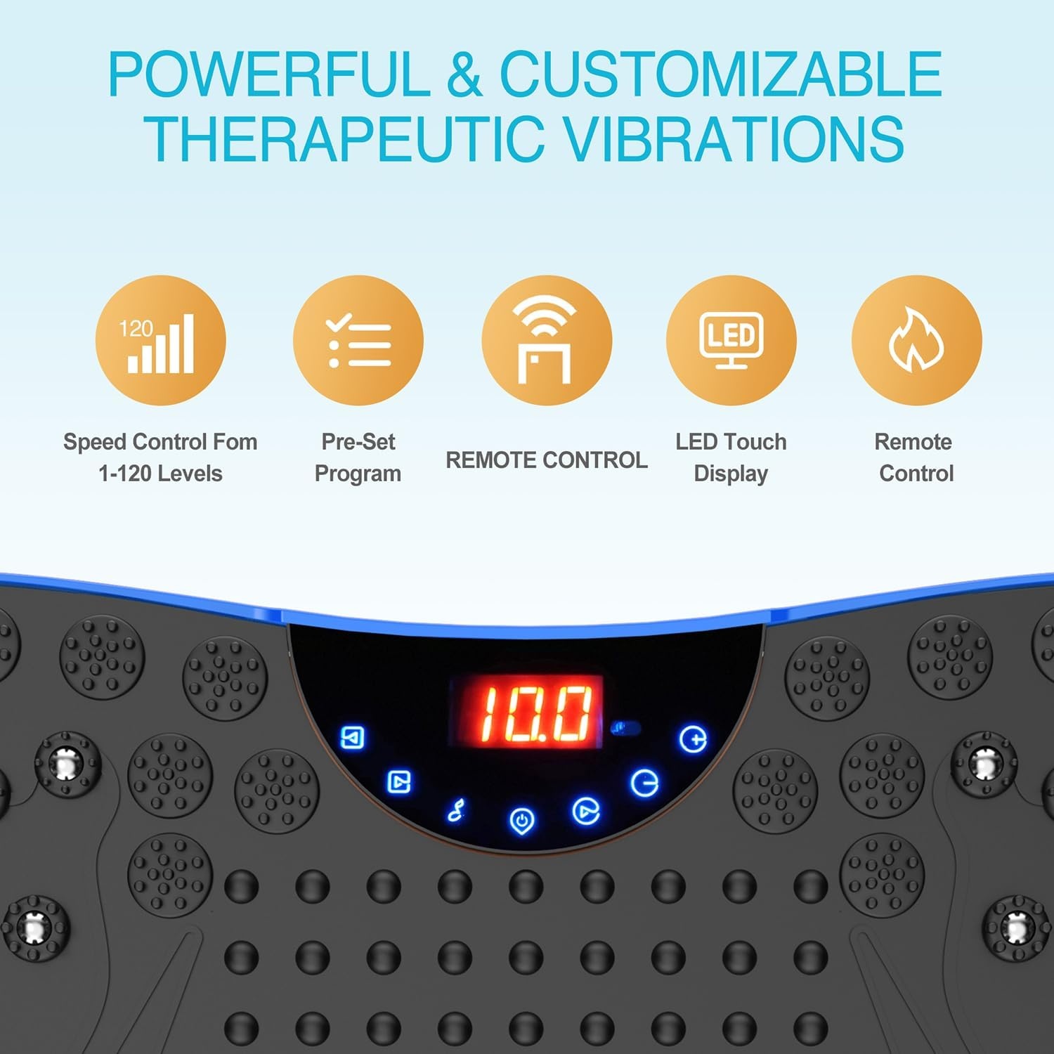 image:imageVibration Plate Fitness Platform Exercise Machine Vibrating Shaking Full Body Shaker Workout Vibrate Stand Shake Board Sport for Weight Loss Fat Burner for Gym Home OfficeMASSAGEBLUE