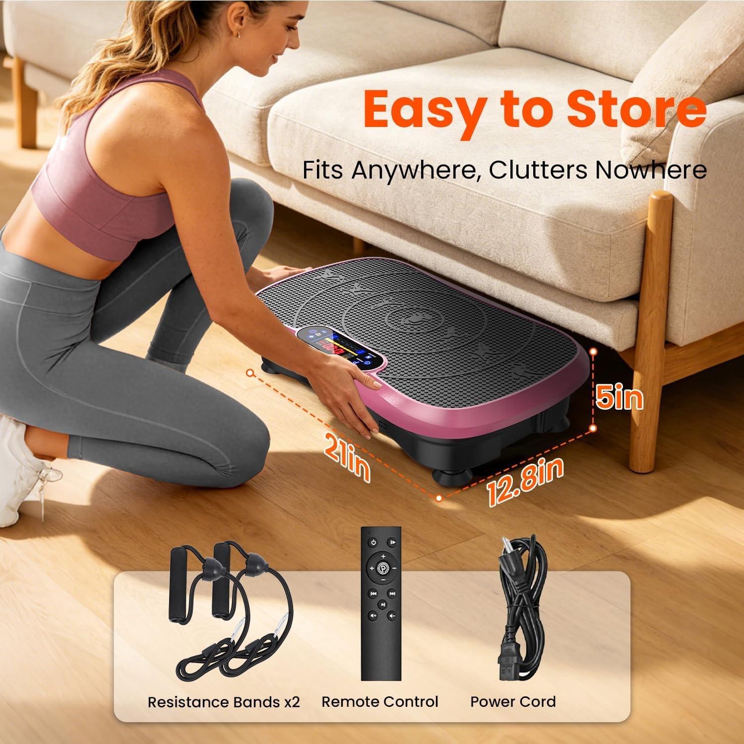 image:imageVibration Plate Fitness Platform Exercise Machine Vibrating Shaking Full Body Shaker Workout Vibrate Stand Shake Board Sport for Weight Loss Fat Burner for Gym Home OfficeBASICPINK