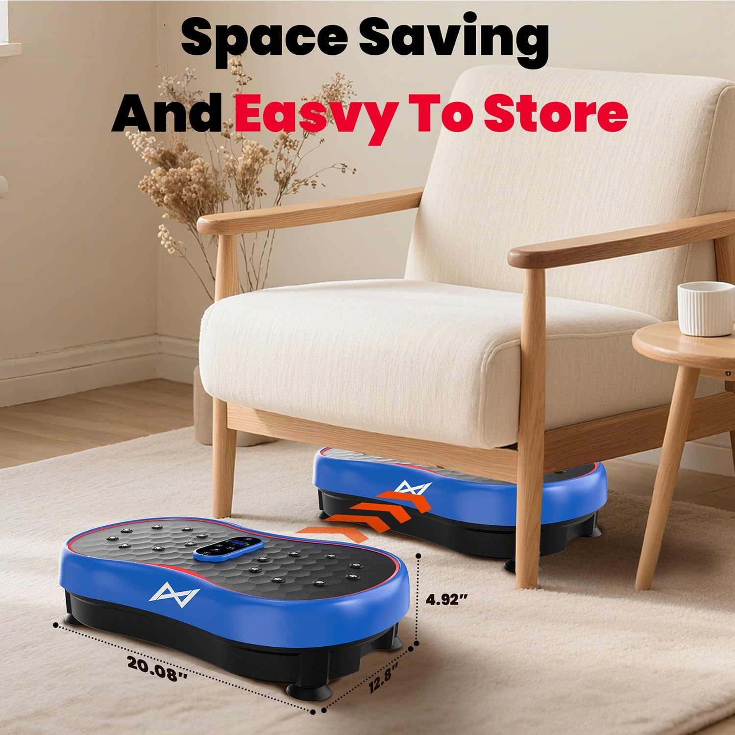 image:imageVibration Plate Fitness Platform Exercise Machine Vibrating Shaking Full Body Shaker Workout Vibrate Stand Shake Board Sport for Weight Loss Fat Burner for Gym Home OfficeBASICBLUE