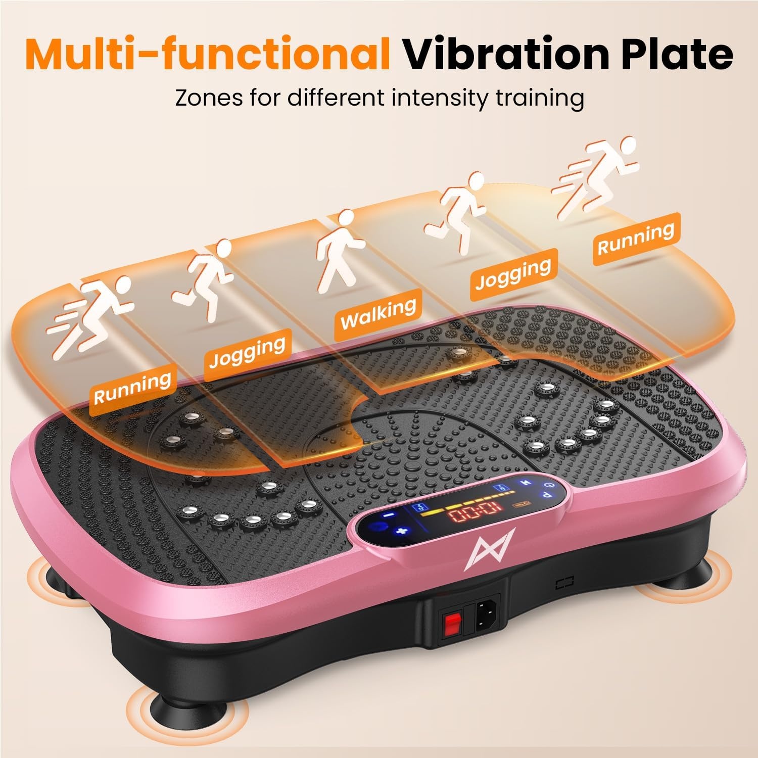 image:imageVibration Plate Fitness Platform Exercise Machine Vibrating Shaking Full Body Shaker Workout Vibrate Stand Shake Board Sport for Weight Loss Fat Burner for Gym Home OfficeBTPROPINK