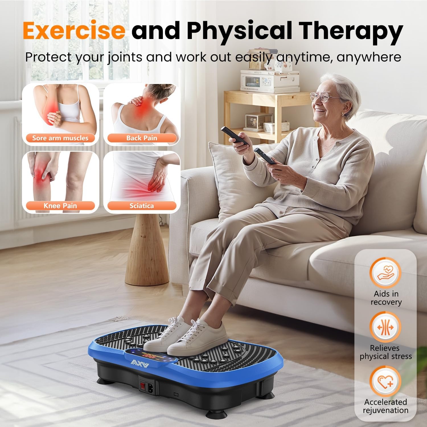 image:imageVibration Plate Fitness Platform Exercise Machine Vibrating Shaking Full Body Shaker Workout Vibrate Stand Shake Board Sport for Weight Loss Fat Burner for Gym Home OfficeSLIMBLUE