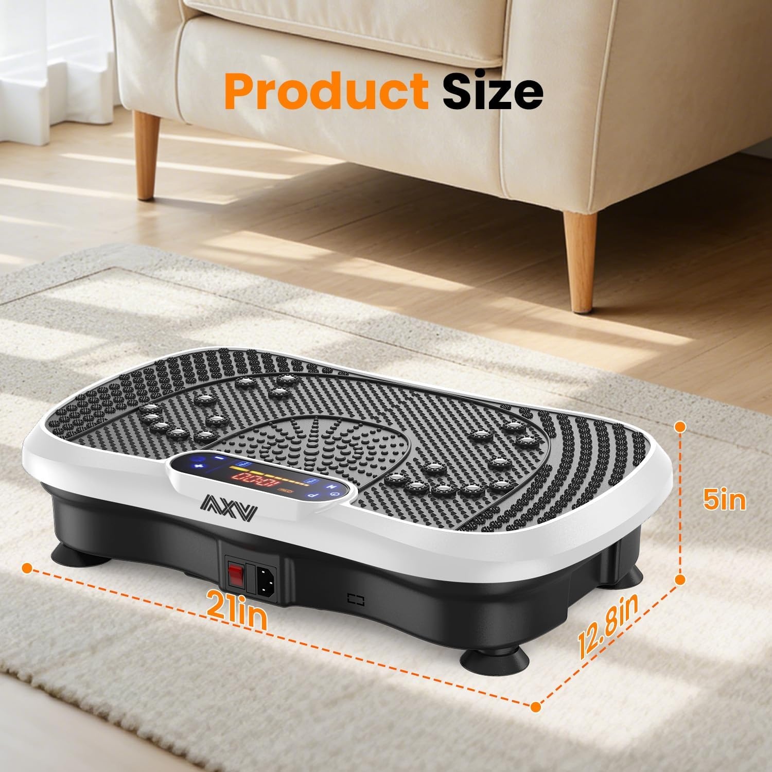 image:imageVibration Plate Fitness Platform Exercise Machine Vibrating Shaking Full Body Shaker Workout Vibrate Stand Shake Board Sport for Weight Loss Fat Burner for Gym Home OfficeSLIMWHITE