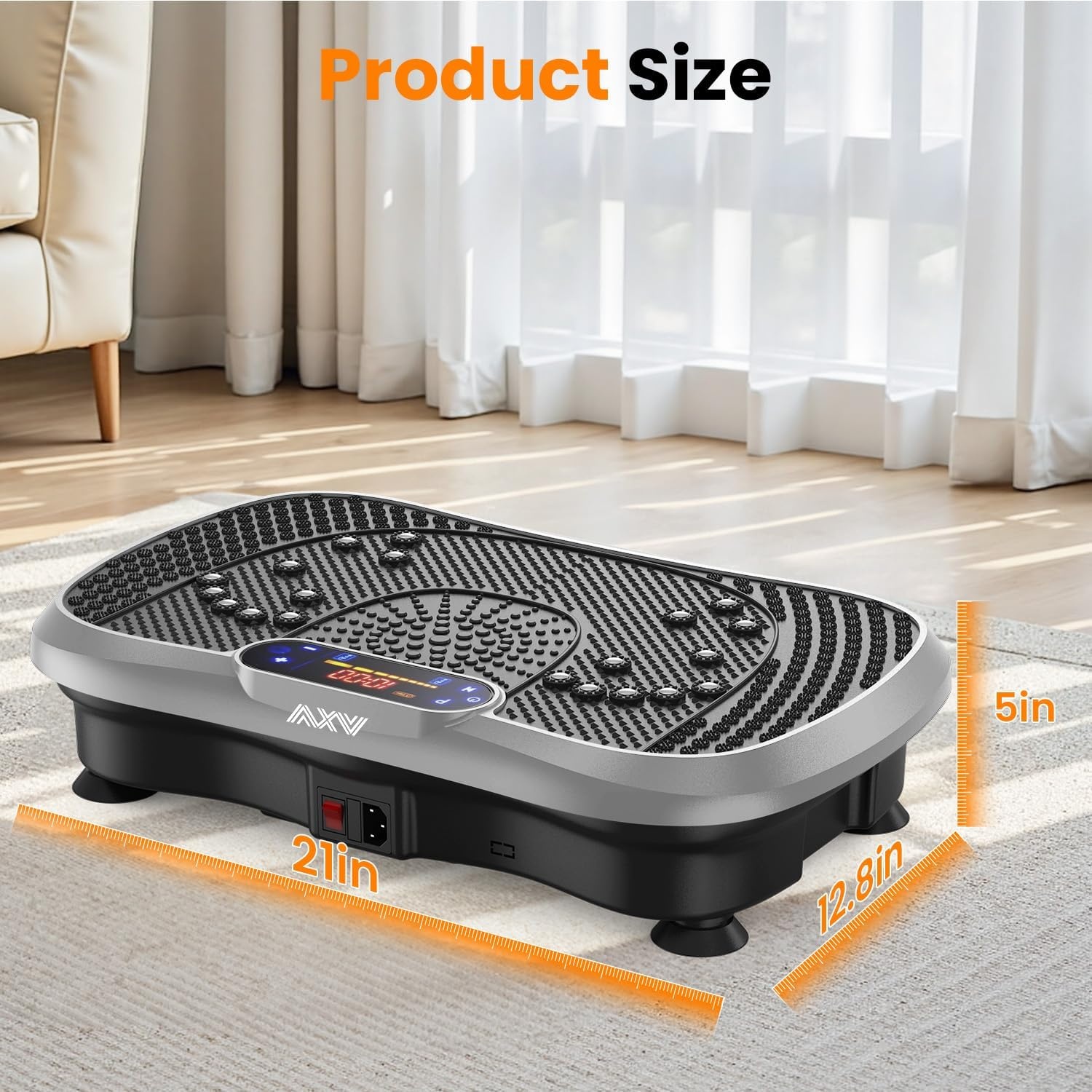 image:imageVibration Plate Fitness Platform Exercise Machine Vibrating Shaking Full Body Shaker Workout Vibrate Stand Shake Board Sport for Weight Loss Fat Burner for Gym Home OfficeSLIMSILVER