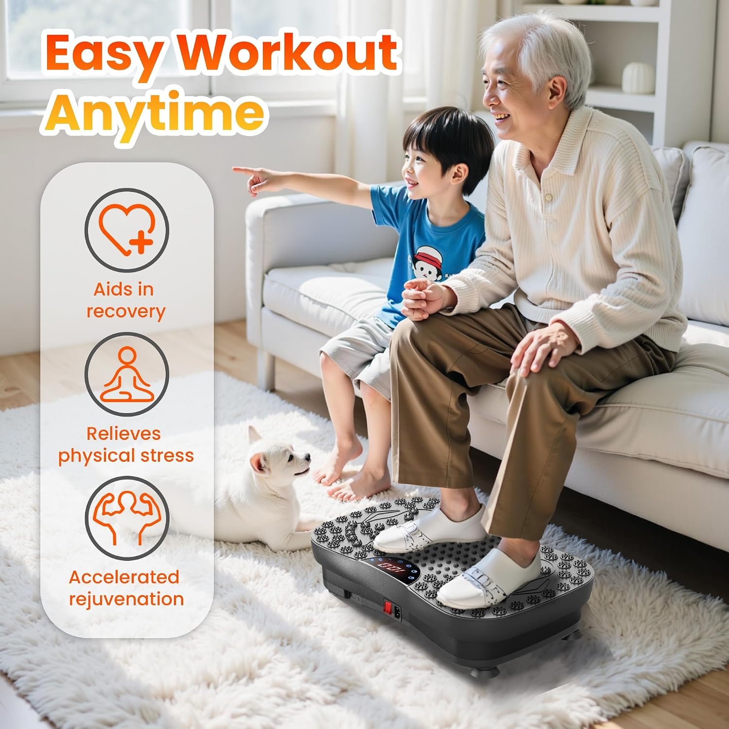 image:imageVibration Plate Fitness Platform Exercise Machine Vibrating Shaking Full Body Shaker Workout Vibrate Stand Shake Board Sport for Weight Loss Fat Burner for Gym Home OfficeMASSAGEBLACK