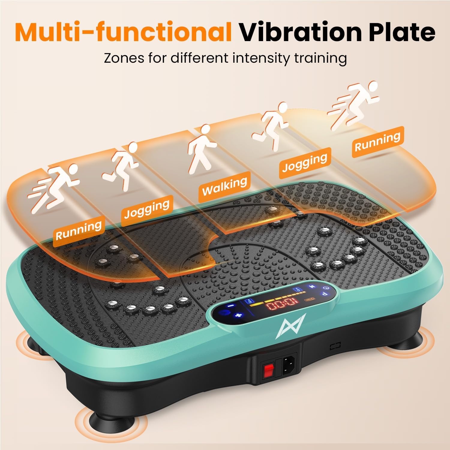 image:imageVibration Plate Fitness Platform Exercise Machine Vibrating Shaking Full Body Shaker Workout Vibrate Stand Shake Board Sport for Weight Loss Fat Burner for Gym Home OfficeBTPROGREEN