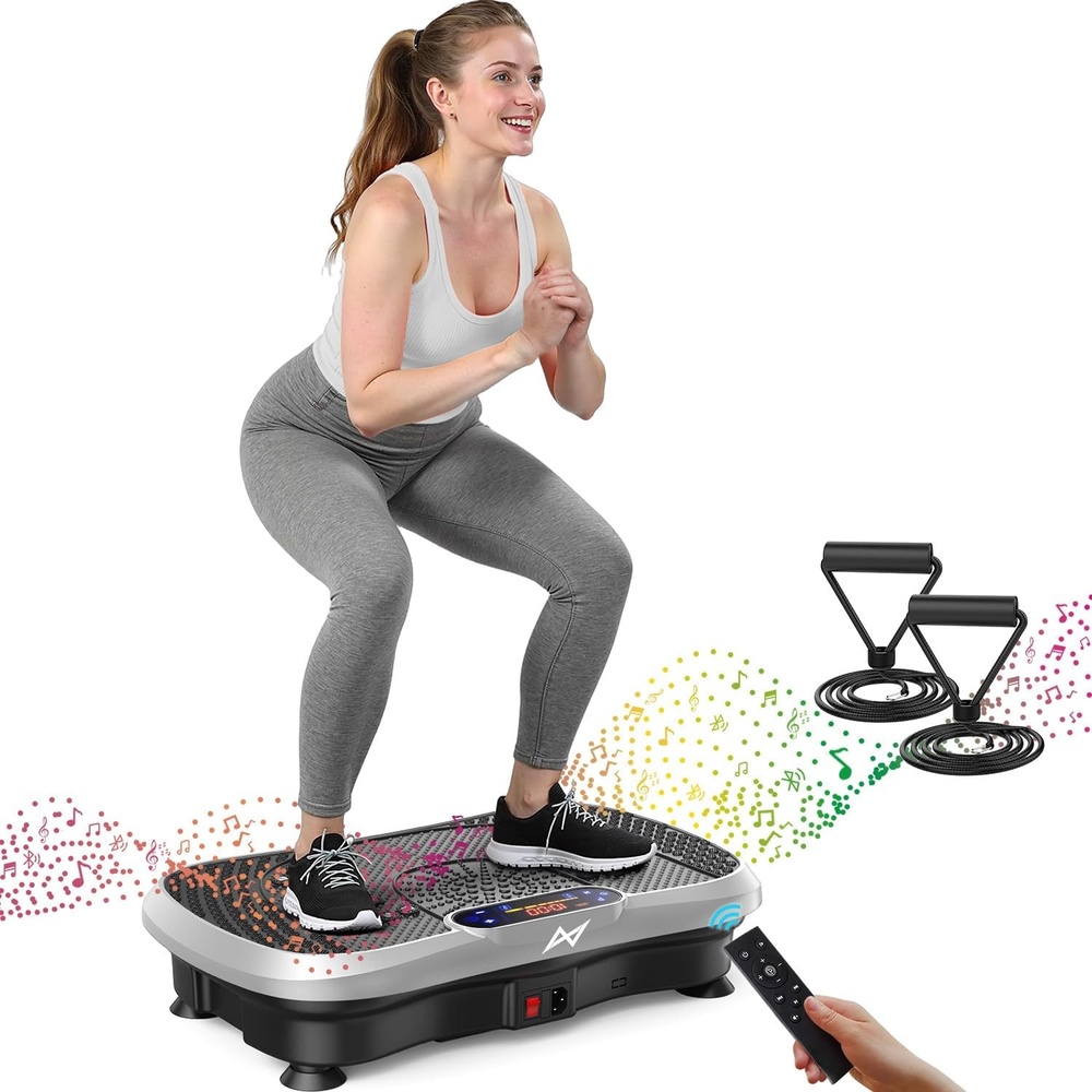 image:imageVibration Plate Fitness Platform Exercise Machine Vibrating Shaking Full Body Shaker Workout Vibrate Stand Shake Board Sport for Weight Loss Fat Burner for Gym Home OfficeBTPROSILVER
