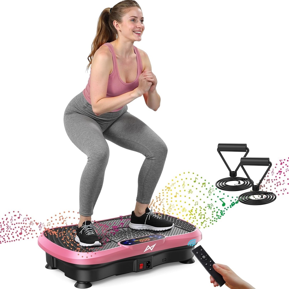 image:imageVibration Plate Fitness Platform Exercise Machine Vibrating Shaking Full Body Shaker Workout Vibrate Stand Shake Board Sport for Weight Loss Fat Burner for Gym Home OfficeBTPROPINK