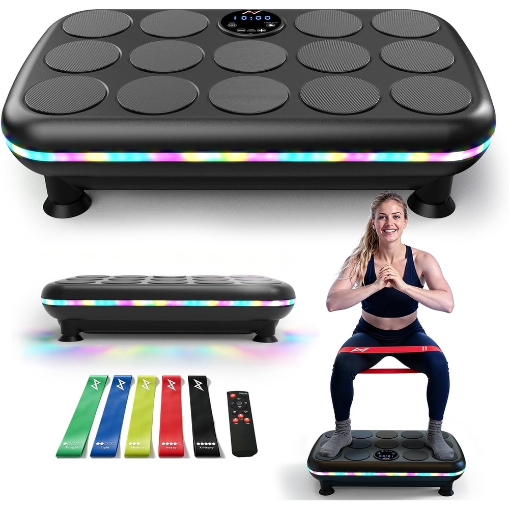 image:imageVibration Plate Fitness Platform Exercise Machine Vibrating Shaking Full Body Shaker Workout Vibrate Stand Shake Board Sport for Weight Loss Fat Burner for Gym Home OfficeASTROLABEBLACK
