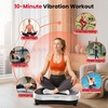 Vibration Plate Fitness Platform Exercise Machine Vibrating Shaking Full Body Shaker Workout Vibrate Stand Shake Board Sport for Weight Loss Fat Burner for Gym Home Office(ROUND.SILVER)