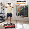 Vibration Plate Fitness Platform Exercise Machine Vibrating Shaking Full Body Shaker Workout Vibrate Stand Shake Board Sport for Weight Loss Fat Burner for Gym Home Office(BT.PRO.RED)