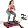 Vibration Plate Fitness Platform Exercise Machine Vibrating Shaking Full Body Shaker Workout Vibrate Stand Shake Board Sport for Weight Loss Fat Burner for Gym Home Office(ARK.BLACKRED)