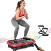Vibration Plate Fitness Platform Exercise Machine Vibrating Shaking Full Body Shaker Workout Vibrate Stand Shake Board Sport for Weight Loss Fat Burner for Gym Home Office(BT.PRO.RED)