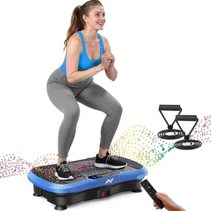 Vibration Plate Fitness Platform Exercise Machine Vibrating Shaking Full Body Shaker Workout Vibrate Stand Shake Board Sport for Weight Loss Fat Burner for Gym Home Office(BT.PRO.BLUE)